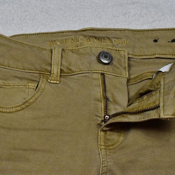 American Eagle Outfitters Super Stretch Twill Midi Shorts Tan Size 0 - Picture 7 of 14